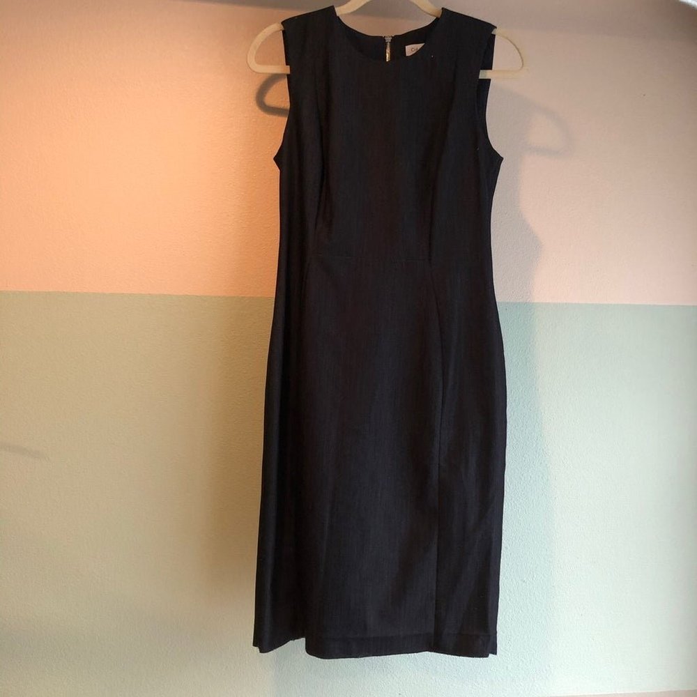 Calvin Klein Denim-Like Navy Dress